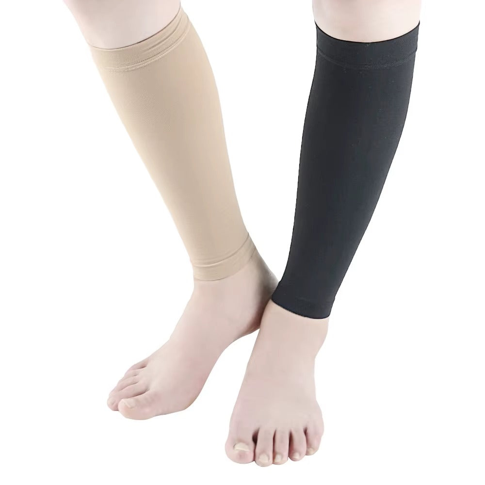 Close-up of breathable fabric on men's ComfortFlow calf compression socks for all-day comfort & support.