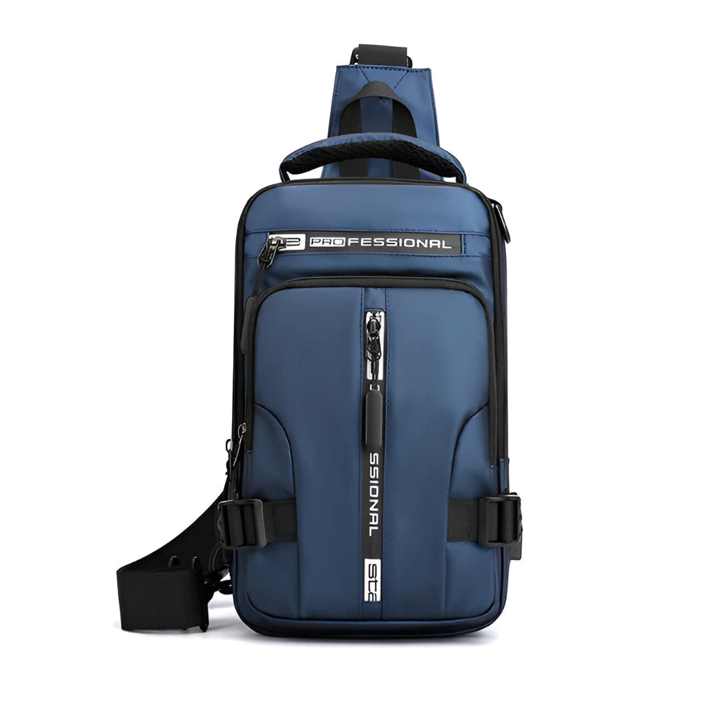 Stylish men's anti-theft crossbody shoulder bag with secure zippers. Perfect daypack for urban adventures.