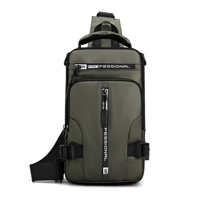 Durable polyester men's anti-theft crossbody bag, ideal for secure urban travel and carrying essentials.