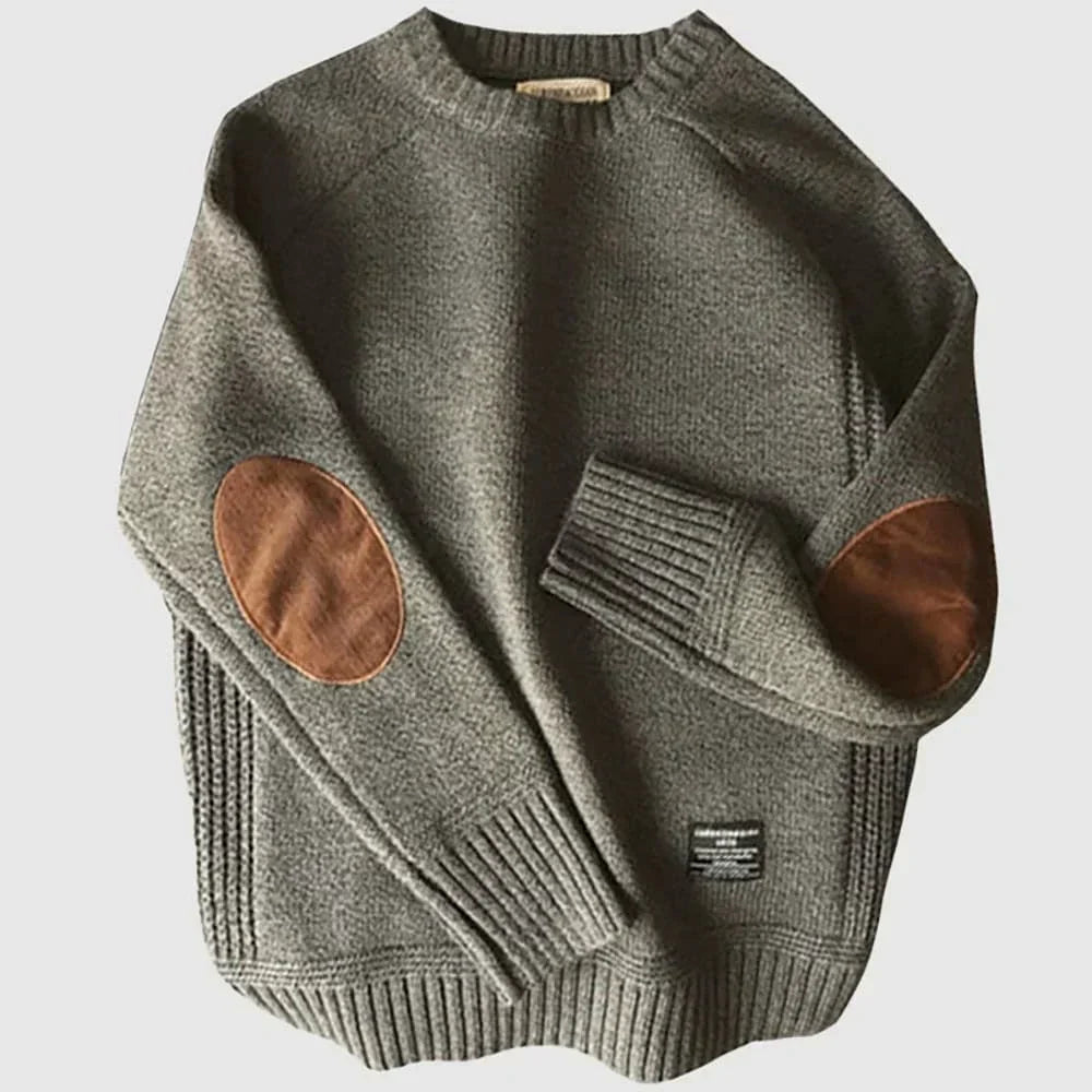 Men's cozy alpine knit sweater, perfect for winter warmth & comfort. Long sleeve pullover, elegant casual wear.