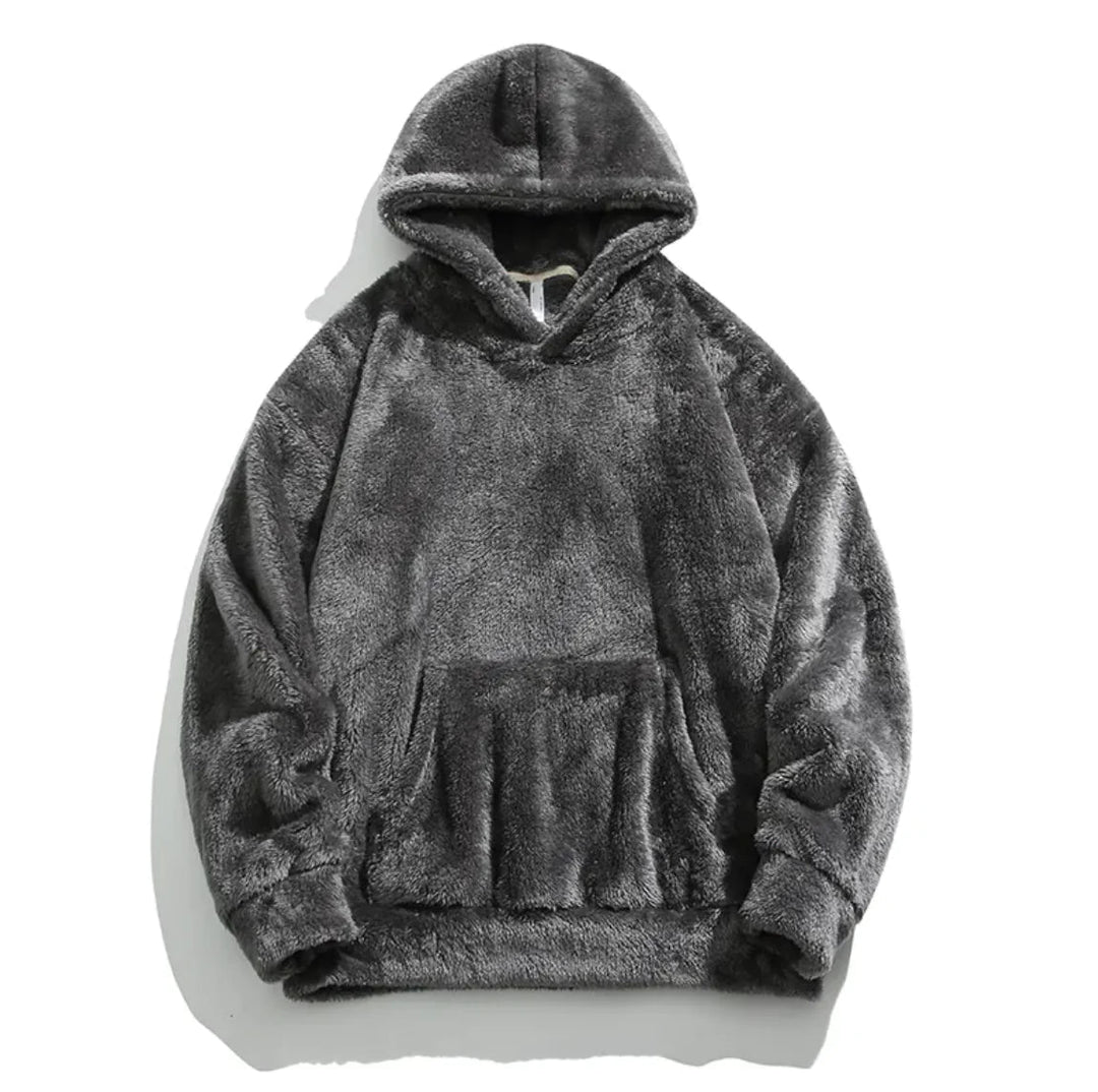 Relaxed fit men's casual hoodie, ideal cozy lounge wear with practical kangaroo pocket.