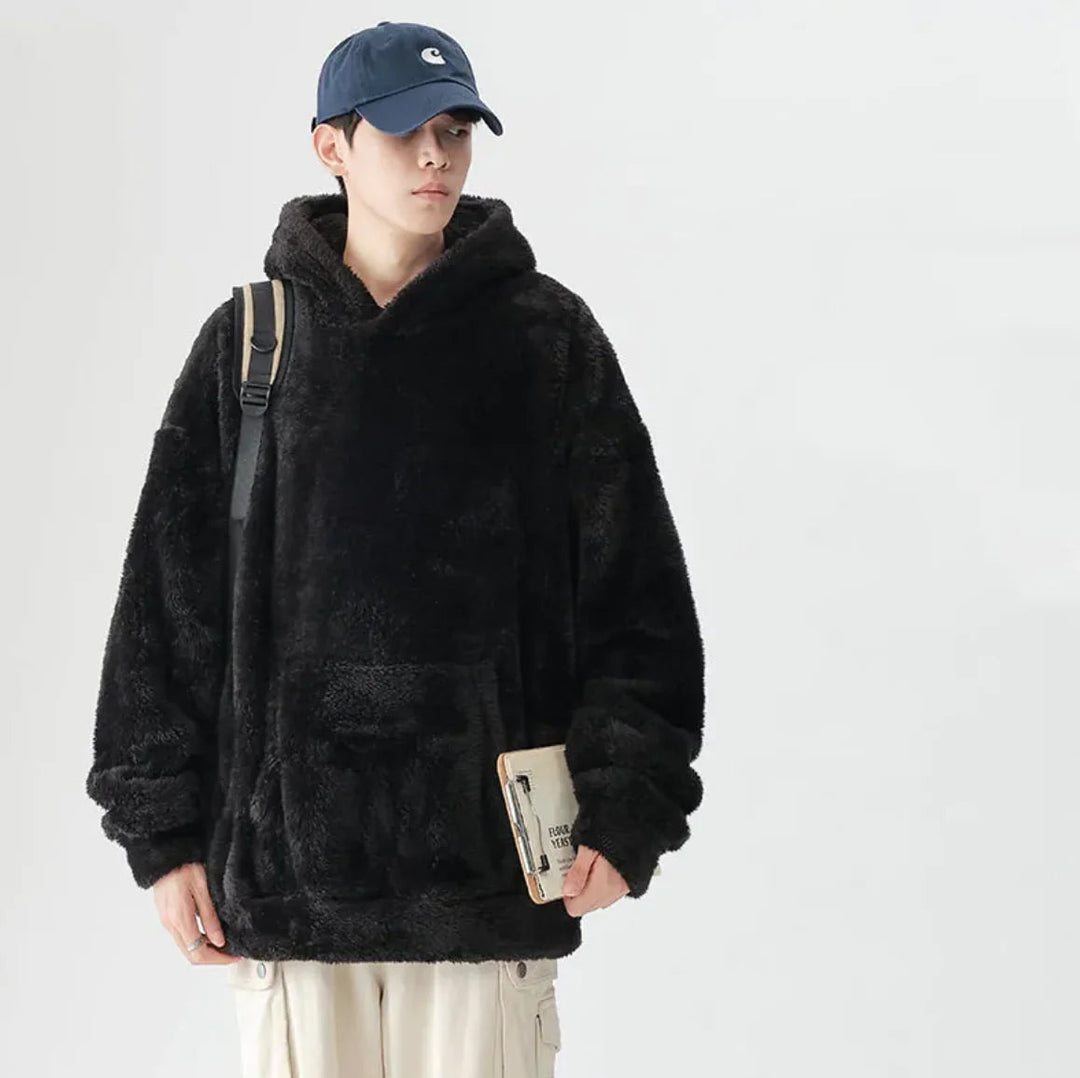 Men's casual hoodie, warm outerwear for winter style. Comfortable pullover with pocket.