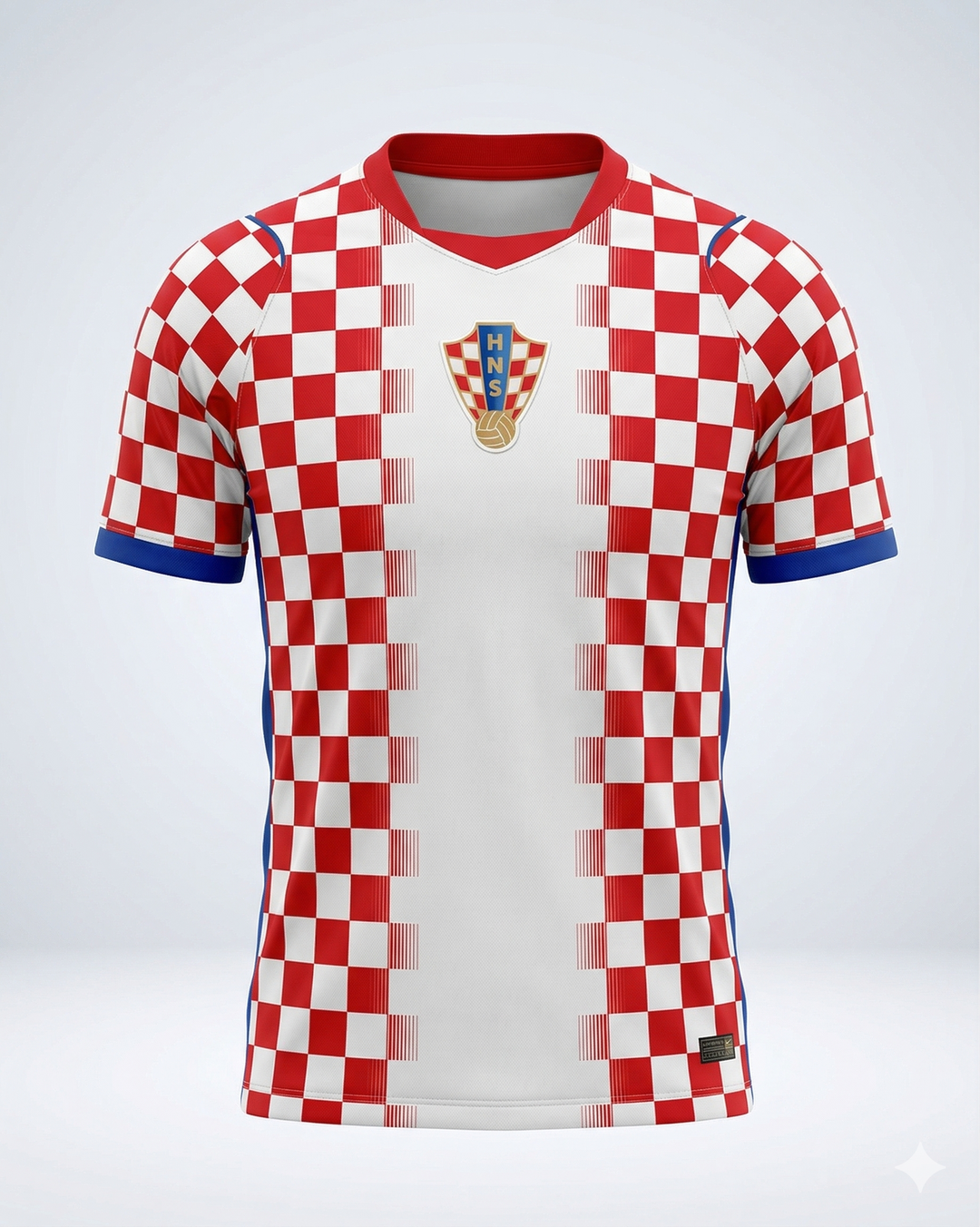 Quick-dry men's Croatia Away Kit jersey, white and blue sportswear. Comfortable & breathable for football fans.