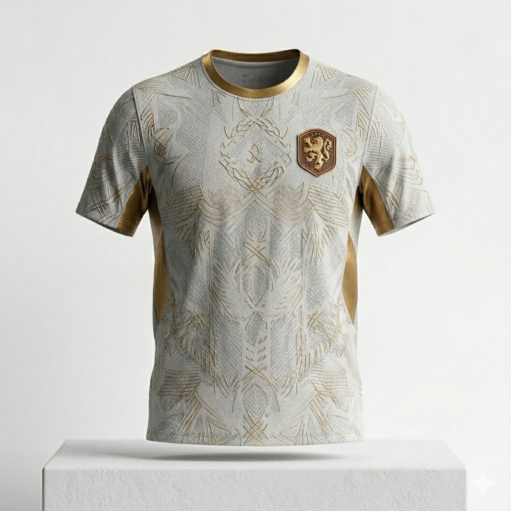 Men's Czech Republic away football jersey, World Cup style fan gear. Quick dry, breathable athletic wear.