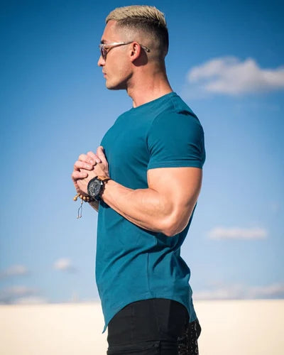 Men's casual shirt, a versatile deep cut t-shirt for any occasion.