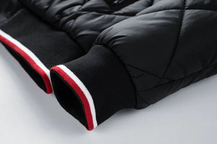 Premium men's diamond quilted bomber jacket, comfortable, stylish, and warm for versatile daily wear.