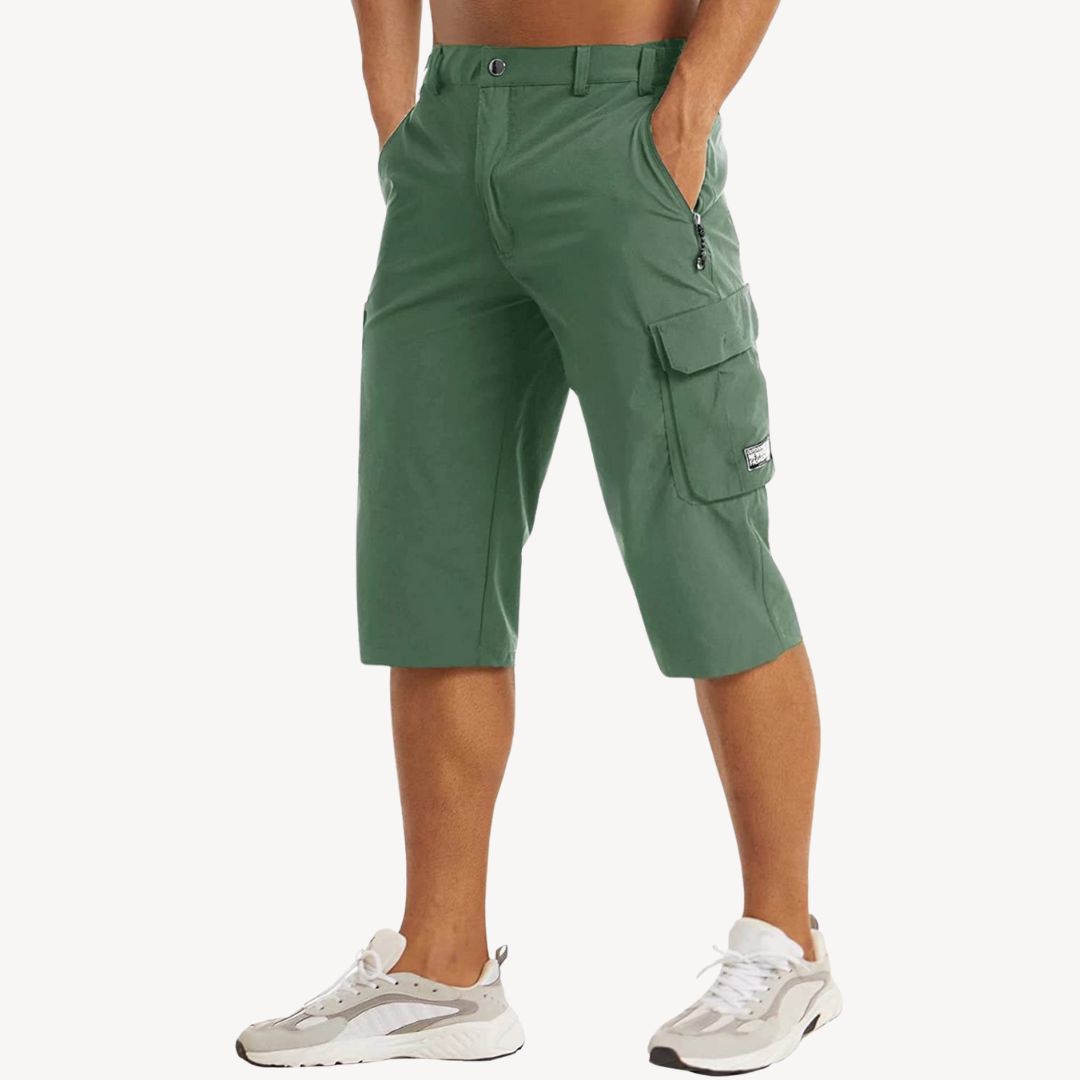 Stylish men's cargo capri pants, versatile 3/4 casual trousers for daily wear & active lifestyle.