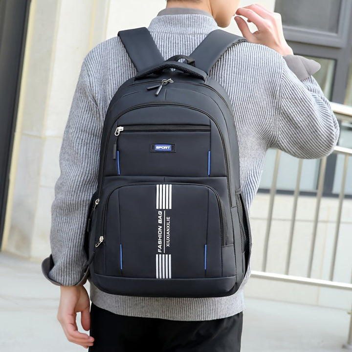 Men's durable full-grain leather backpack for daily commute and travel. Stylish & versatile laptop bag.