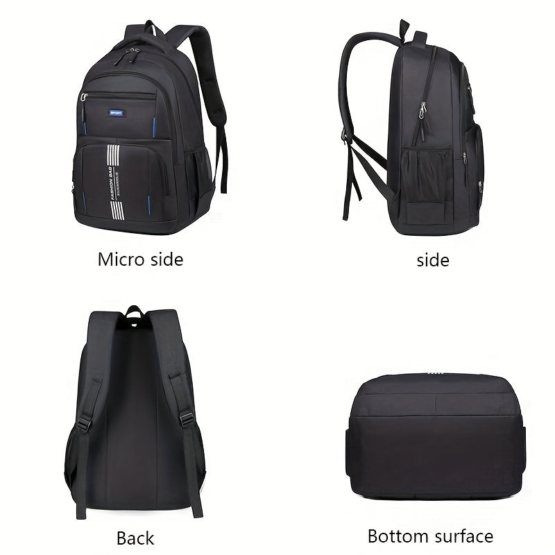 Men's durable leather backpack with spacious interior, great for daily commute & travel essentials.