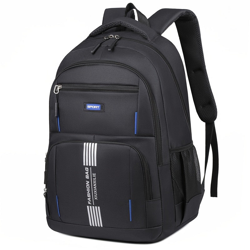 Close-up of full-grain leather texture on men's durable backpack, suitable for daily commute.