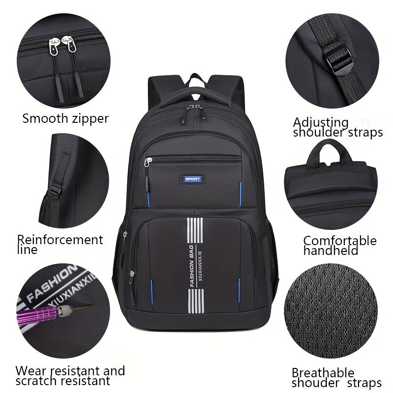 Full-grain leather men's backpack, durable & stylish. Perfect for laptops, daily commute, travel.