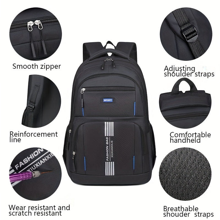 Full-grain leather men's backpack, durable & stylish. Perfect for laptops, daily commute, travel.