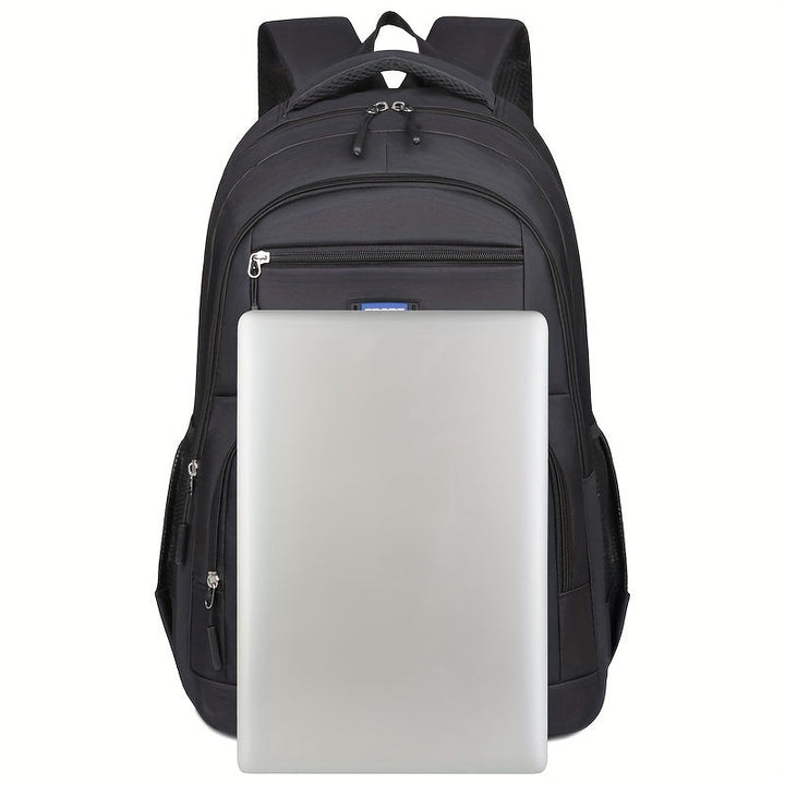 New men's full-grain leather laptop backpack. Stylish, durable, perfect for travel & daily use.