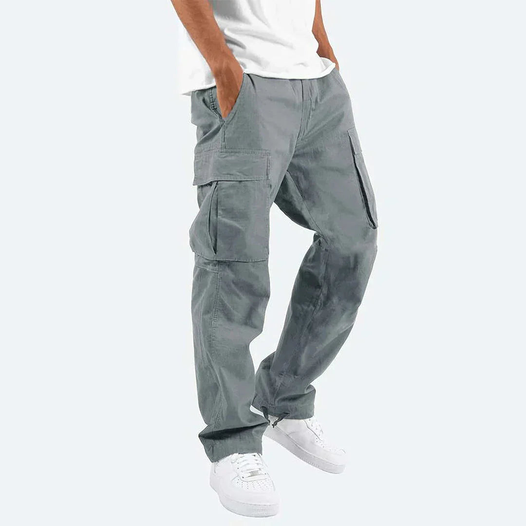 Durable men's multi-pocket utility pants, offering rugged style and comfort for all your outdoor and casual needs.