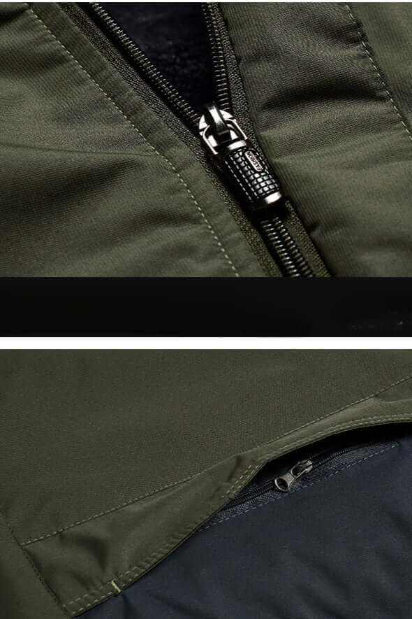 Waterproof men's winter jacket, insulated for extreme cold. Durable outdoor outerwear for men.