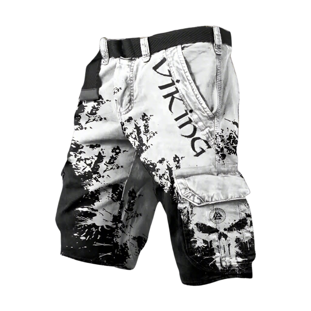 Men's dynamic patterned adventure shorts, perfect for outdoor activities & versatile style.