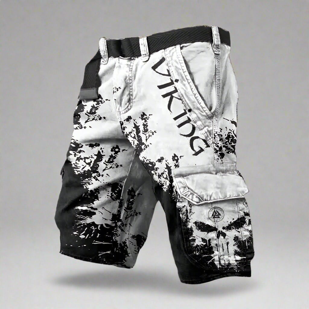 Comfortable men's patterned performance shorts for active adventures and casual summer wear.
