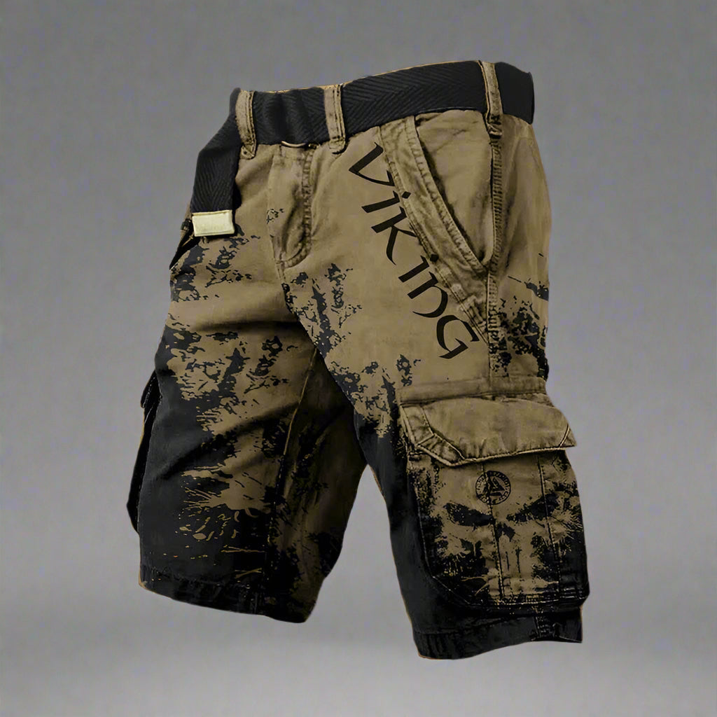 Summer men's patterned adventure shorts, dynamic design for comfort and style in warm weather.