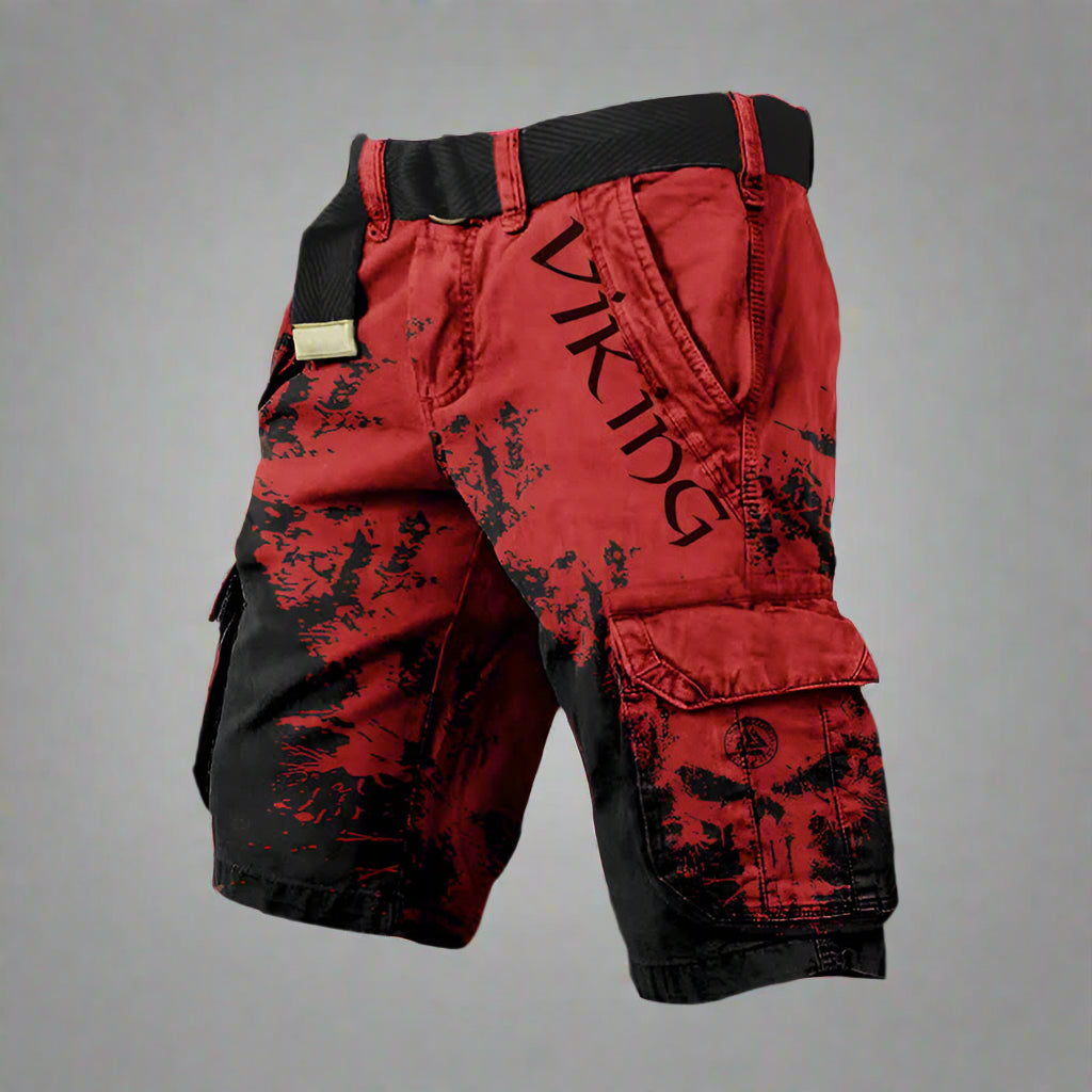 Outdoor performance men's patterned adventure shorts, dynamic fabric for comfort during any activity.