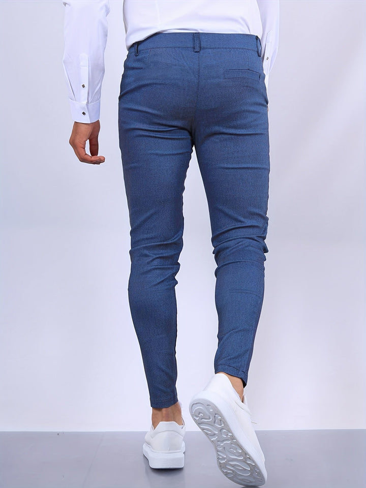 Stylish men's skinny bottoms, stretchable & slim fit for contemporary casual fashion.