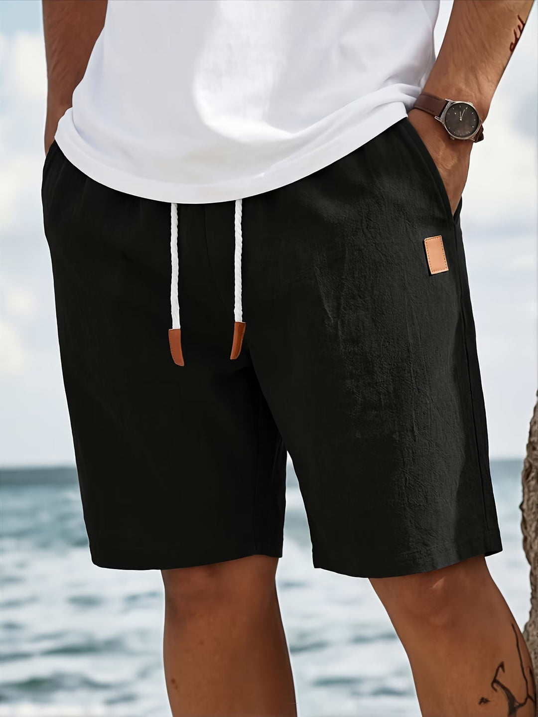 Stylish men's casual summer shorts with adjustable drawstring for an effortless, comfortable fit.