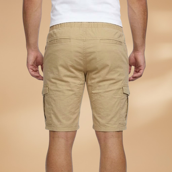 Black knee-length men's cargo shorts perfect for summer casual wear