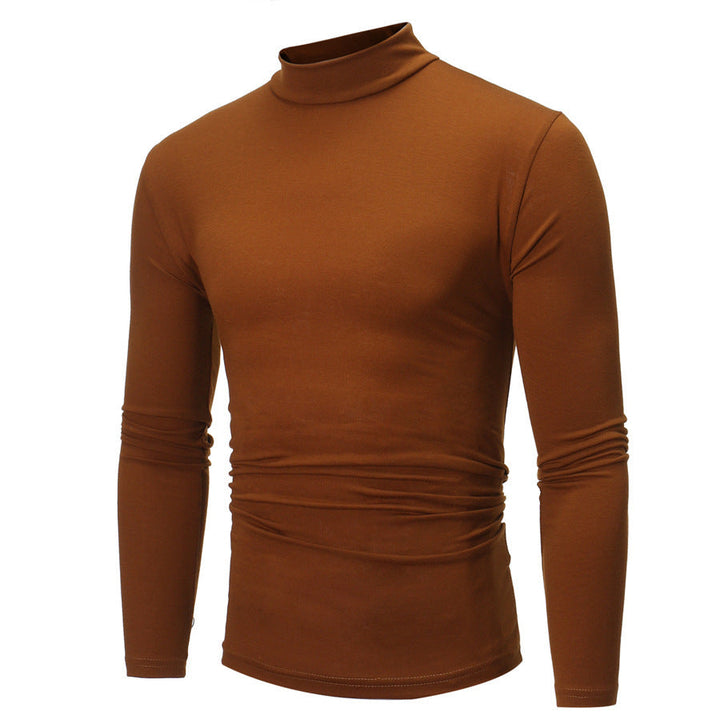Sophisticated men's smart casual turtleneck t-shirt. Versatile long-sleeve top for modern fashion.