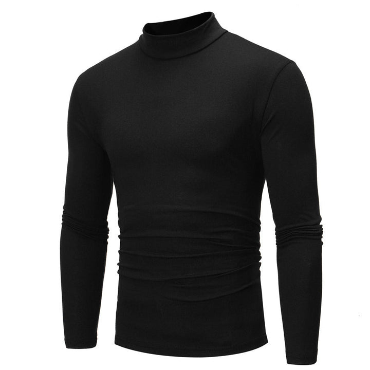 Soft knit men's long-sleeve turtleneck t-shirt, comfortable & elegant for a smart casual look.
