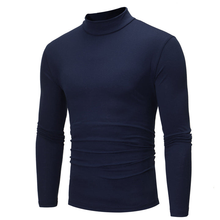 Versatile men's turtleneck t-shirt, ideal for sophisticated smart casual layering and diverse outfits.