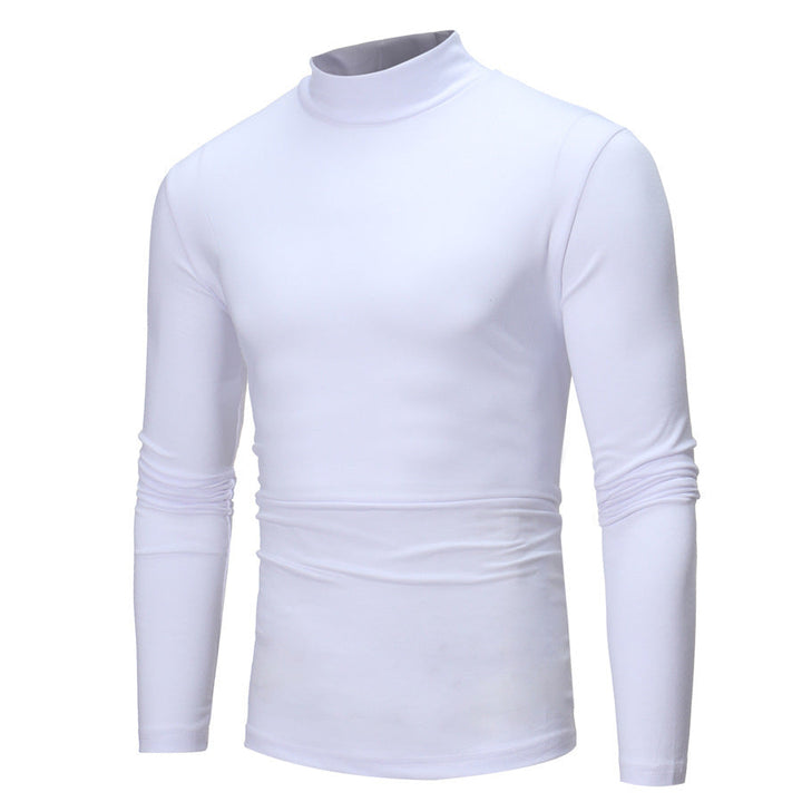 Men's smart casual turtleneck t-shirt, perfect for pairing with blazers or worn solo for elegance.