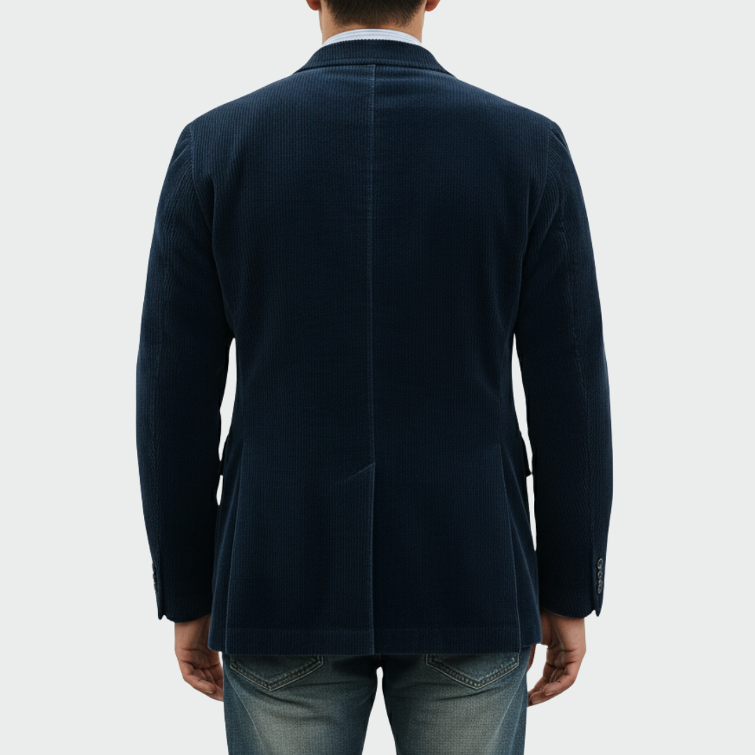 Versatile men's two-piece set: elegant blazer and vest, ideal for evening wear.