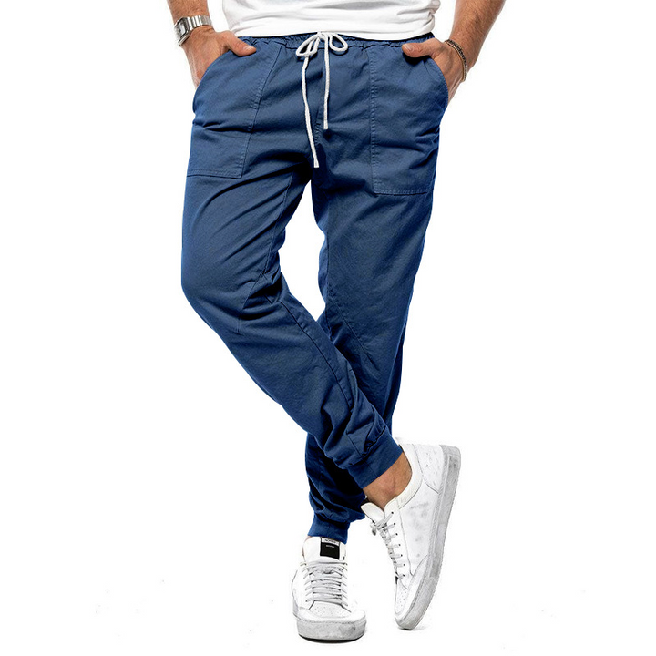 Classic men's chino trousers, offering a blend of style and comfort. Ideal for business casual and casual outfits.
