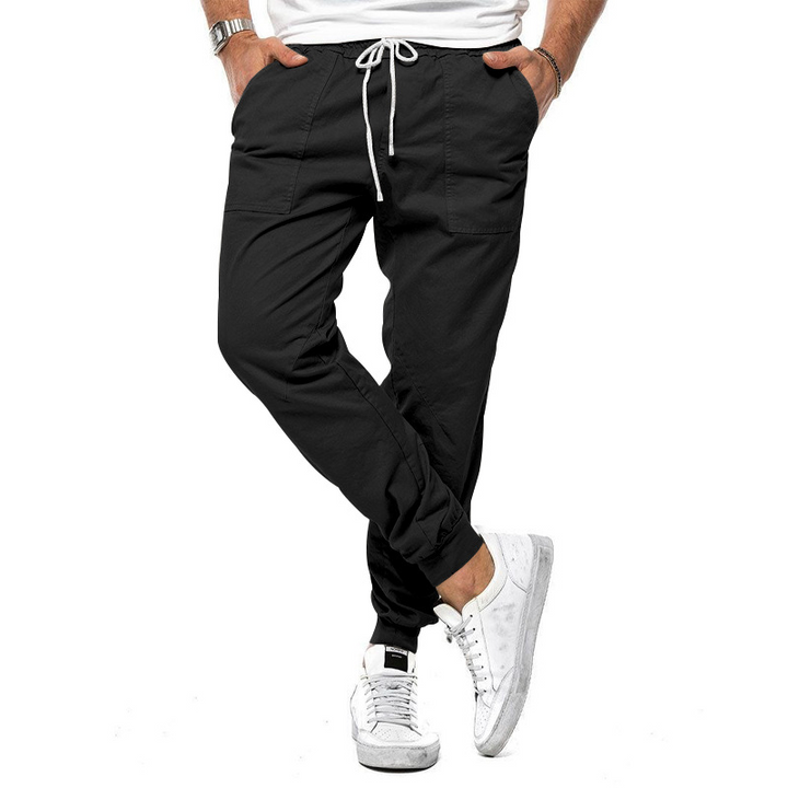 Smart men's chino trousers, offering elegant style and comfort. Essential men's bottomwear for business casual fashion.