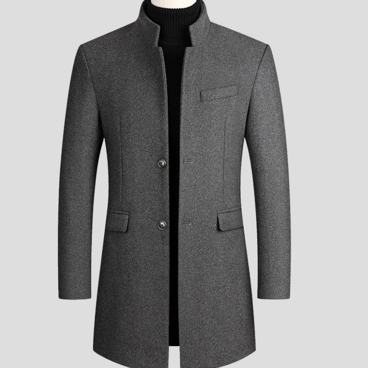 Stylish men's classic formal coat with tailored fit, versatile menswear overcoat for a sophisticated look.