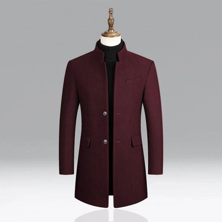 Men's elegant classic winter coat, tailored for sophisticated business casual or formal attire.