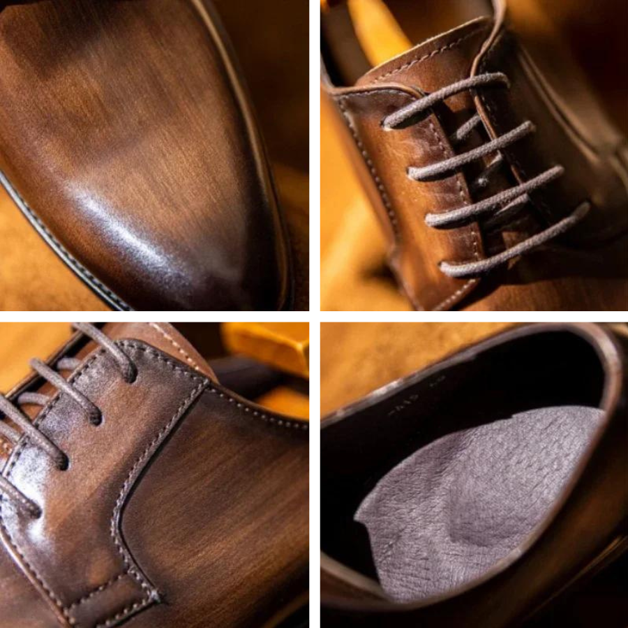 Men's Elithro elegant dress shoes in black, offering refined style and comfort for formal and business wear.