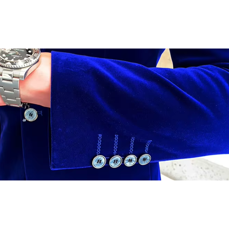 Smart men's slim fit blazer with one button, perfect for weddings & formal gatherings.