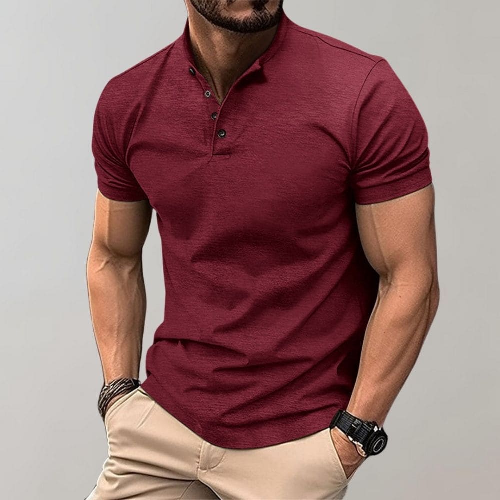 Classic men's casual polo shirt, comfortable short-sleeve top for versatile, timeless everyday style.