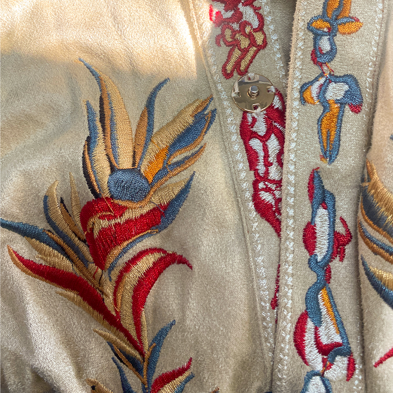 High-quality men's embroidered short sleeve floral shirt, perfect for modern men's apparel with unique style.