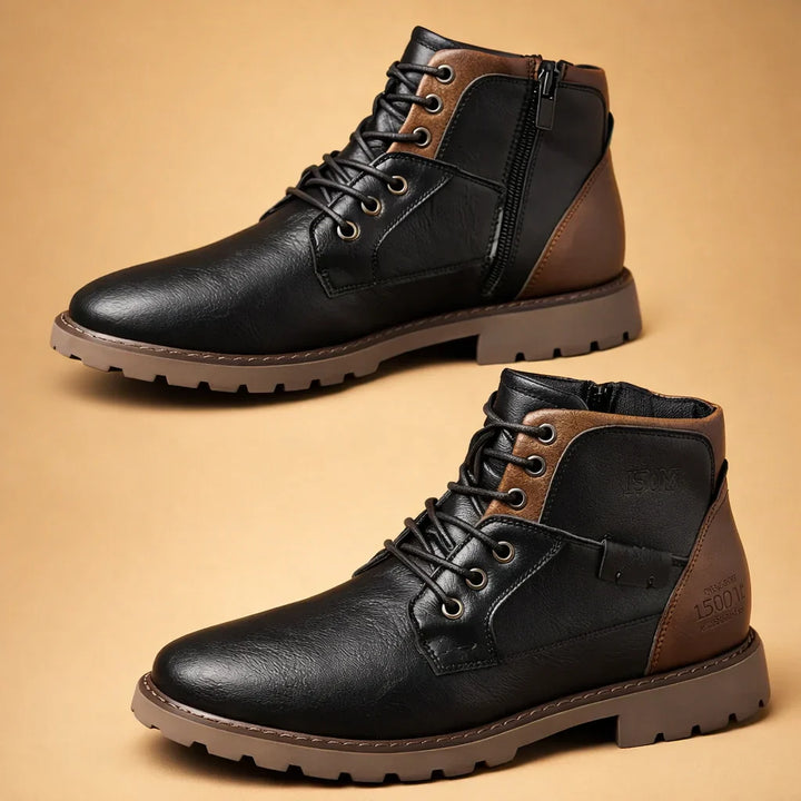 Men's sophisticated dress boots with convenient side zippers for an elegant and polished formal or smart casual outfit.