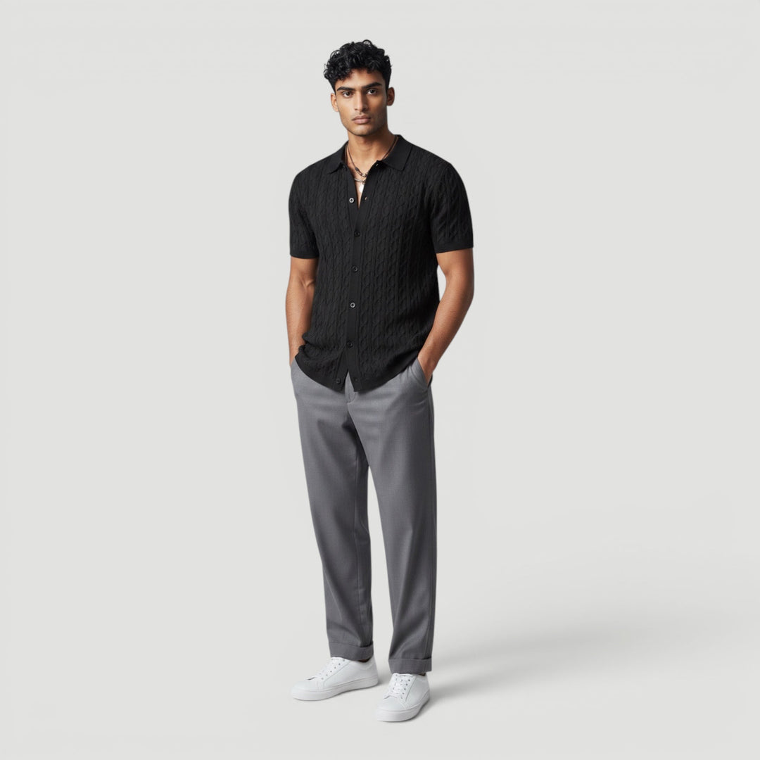 Men's elegant sleeveless sweater vest for stylish layering.