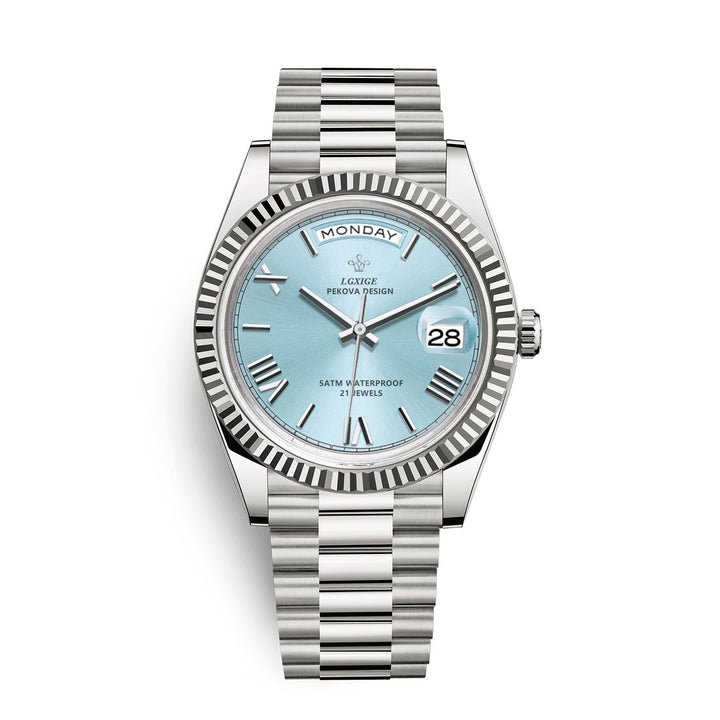 Robust men's watch designed for durability, featuring a day/date function.