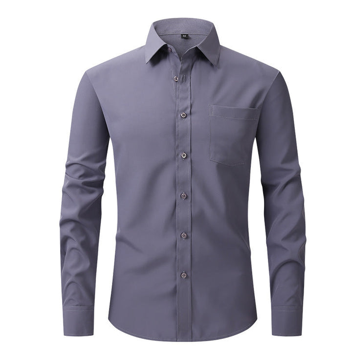 Men's formal white dress shirt, long sleeve, offering a sharp and professional appearance.