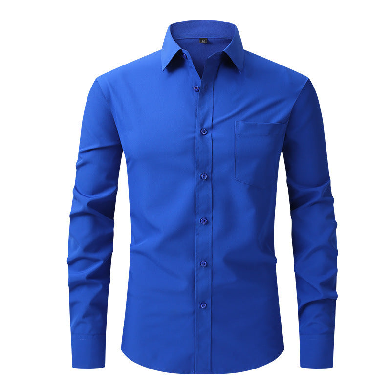 High-quality men's professional dress shirt, white, designed for ultimate elegance & comfort.