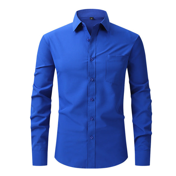 High-quality men's professional dress shirt, white, designed for ultimate elegance & comfort.