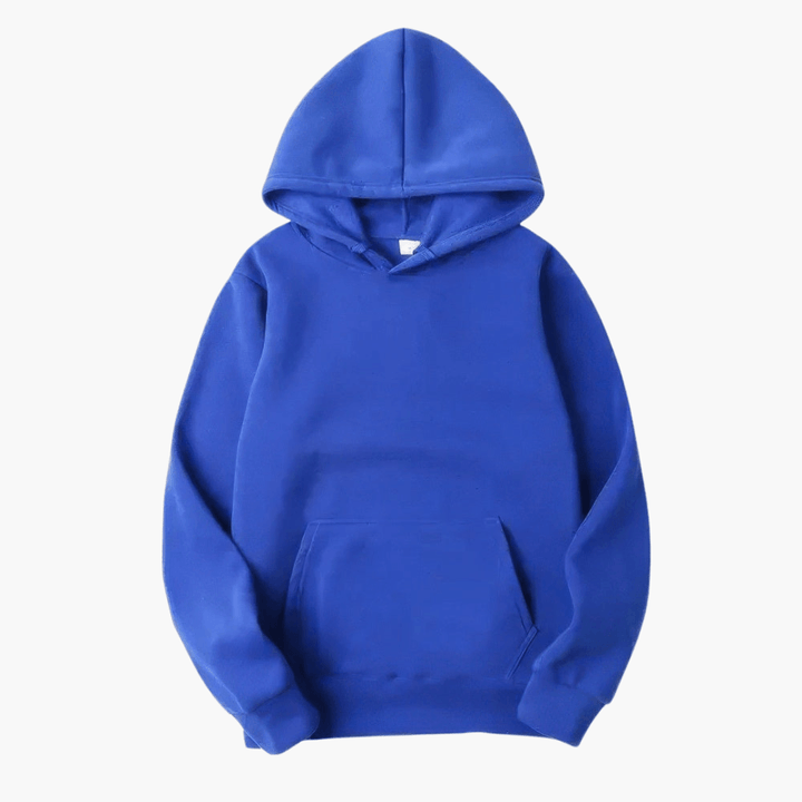 Close-up of the soft fabric on a men's casual streetwear hoodie