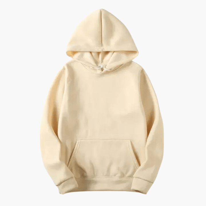 Lifestyle shot of a man in a relaxed fit hoodie, showcasing its comfortable feel