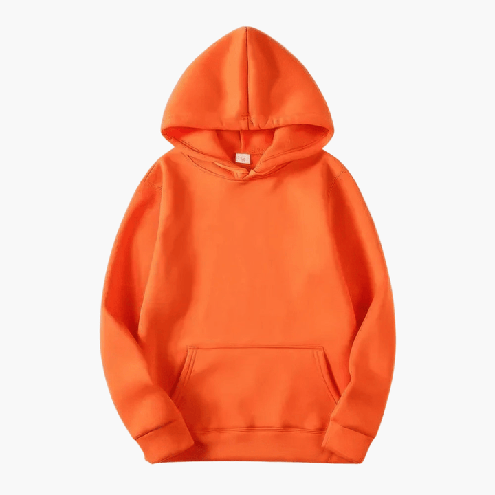 Detailed view of the drawstring hood on a men's streetwear pullover hoodie