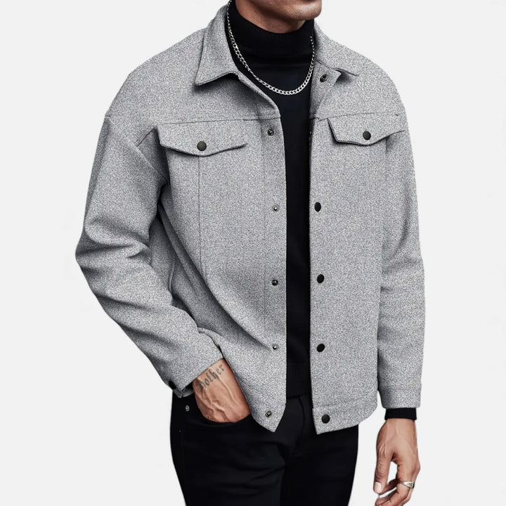 Men's European-style tailored jacket. Lightweight casual outerwear, perfect for smart casual spring & fall outfits.