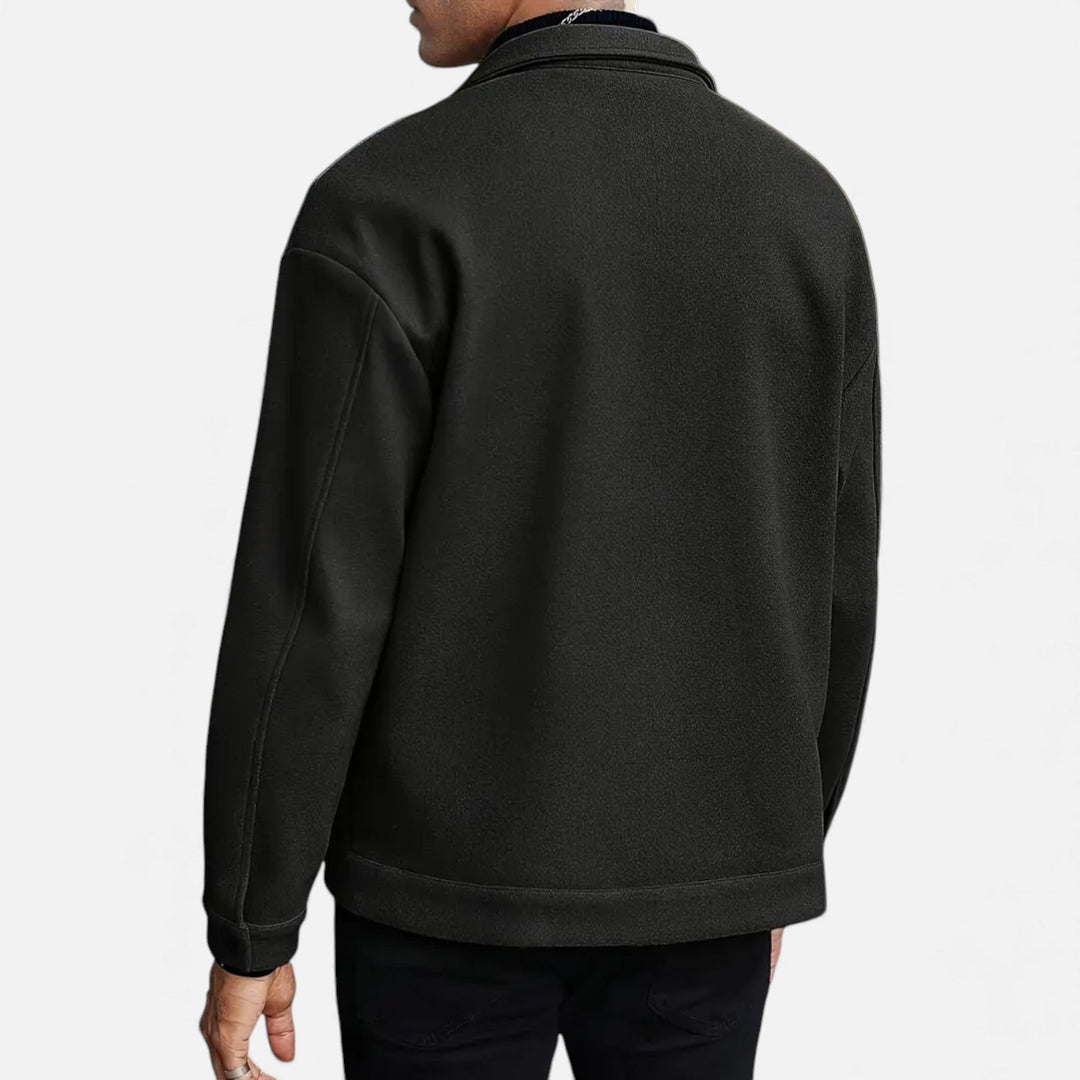 Men's smart casual jacket, European tailored fit. Lightweight outerwear, perfect for spring and fall versatility.